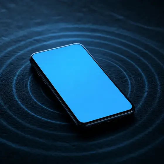 A phone ringing on a dark desk